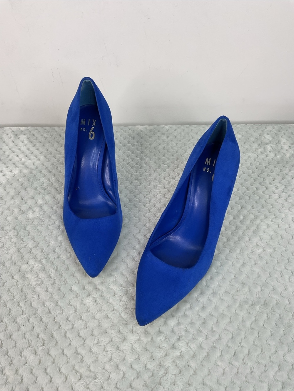 Mix No. 6 Cobalt Blue Suede Pointed Toe Heels Size 8